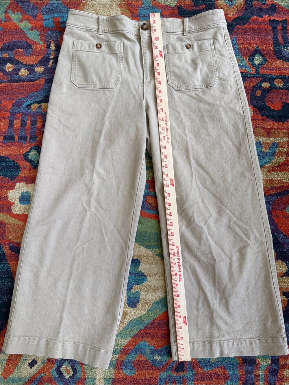 LOFT Palmer Wide Legged Tan Cropped Pants